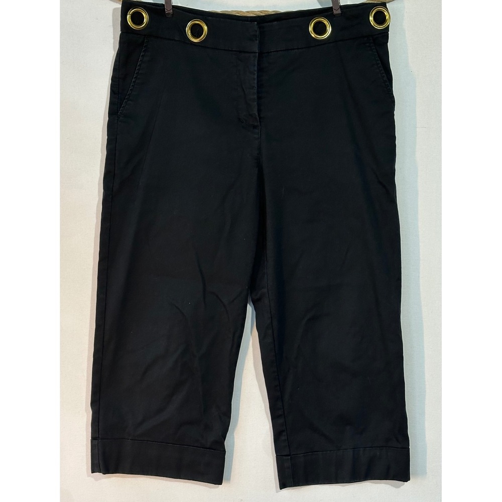 Multiples Capris Grommet Waistband Womens 10P Black Excellent